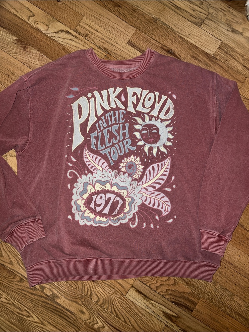 Pink Floyd Vintage Graphic Crewneck - Mauve & Cream Print Size XL